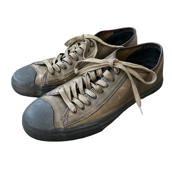 FRYE Ryan Leather Sneakers Casual Shoes Military Green - Picture 1 of 9